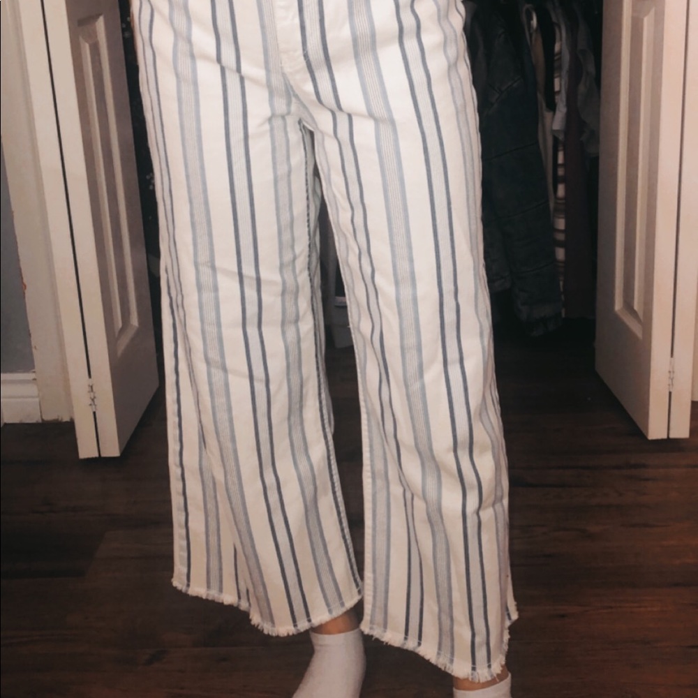 H&M STRIPED FLARE PANTS